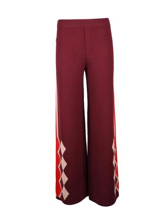 KANGRA Kangra Knitted Wool Jumpsuit with Geometric Patterns and Wide-Leg Silhouette