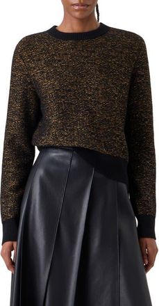 Akris Metallic Cashmere Blend Sweater in Black-Gold at Nordstrom, Size 14