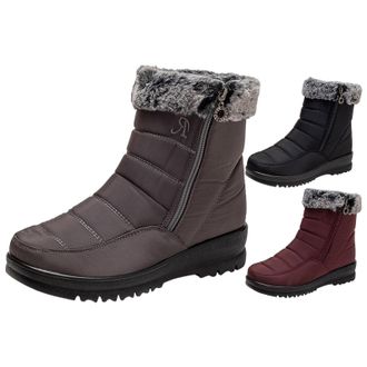 Generic Mens Fleece Lined Ankle Boots Wide Fit, Mens Snow Boots Waterproof, Minimalist Slip-Resistant Booties Comfortable And Thermal Booties Solid Color Vers