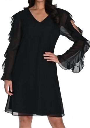 Frank Lyman Design Woven Dress In Black