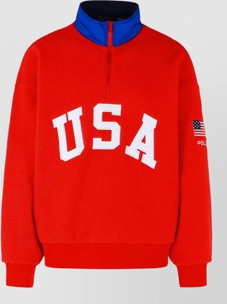 Polo Ralph Lauren polyester fleece jacket high collar ribbed