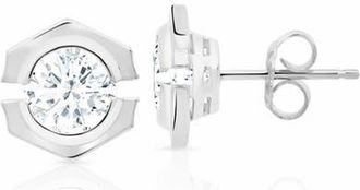 Crislu Solara Cubic Zirconia Stud Earrings in Pure Platinum /Clear Stone at Nordstrom