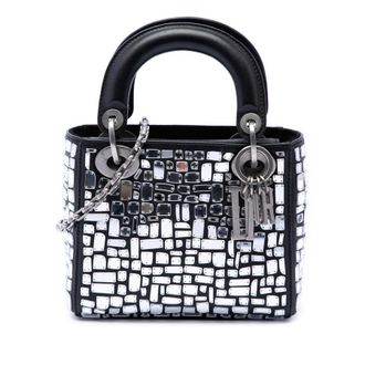 Dior Pre-owned Dior Mini Smooth Calfskin Embroidered Mosaic of Mirrors Lady Dior Ladies MNYNWQQ8ENXS4B06