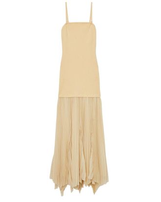 Reiss Milana Knit Woven Midi Dress