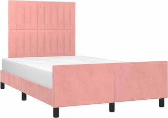 vidaXL Estructura De Cama Sin Colch&oacute;n Terciopelo Rosa 120x200 Cm Vidaxl