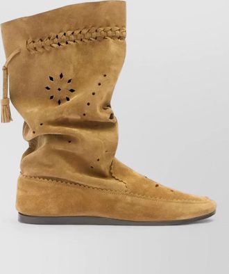 Isabel Marant leather laser-cut tassel-detail boots