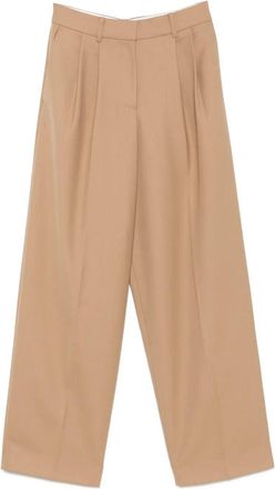 Michael Kors Womens Pleated Wide Leg Pant - Tan - Size EU 32 (Womens)