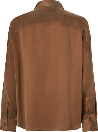 Pinko Womens Shirt Careser Coffee Liqueur Brown Brown-Coffee Cupro Viscose
