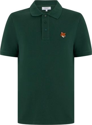 Maison Kitsun&eacute; Fox Head Regular Polo - Tops - Hombre - Verde - S