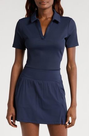 Travis Mathew Moveknit Rib V-Neck Polo in Navy Blazer at Nordstrom, Size Xx-Large