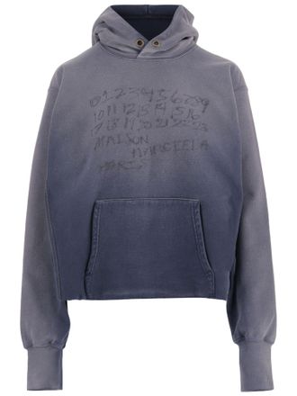 Maison Margiela Light Gray Logo Hooded Cotton Sweatshirt