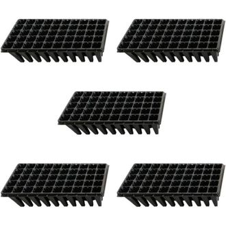 OEM Set Di 5 Vassoi Per La Coltivazione Di Piante, 50 Celle Per La Germinazione Dei Semi E La Propagazione Delle Piantine, In Plastica Nera