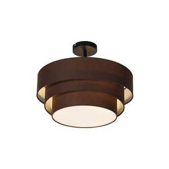 QAZQA Modern Ceiling Light Brown 45 cm 3-Light - Drum Trio