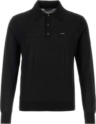 Prada Black Shirt Collar Polo
