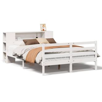 Berkfield Home Bookcase Bed without Mattress White 140x190 cm Solid Wood Pine