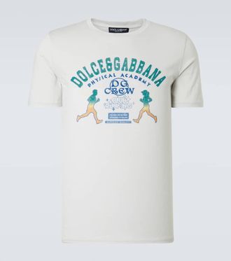 Dolce & Gabbana Embroidered printed cotton jersey T-shirt