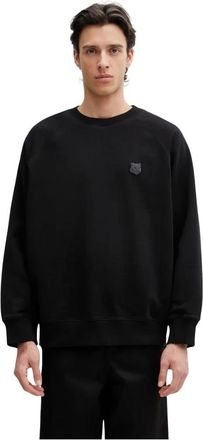 Maison Kitsun&eacute; Fox Head Oversize Sweatshirt - Heren - Sweatshirts - Zwart - L - Katoen - Hoodies & sweatvesten