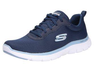 Skechers Womens Flex Appeal 4.0 Brilliant View Sneaker, Navy Mesh Bluen Trim, 5.5 UK