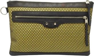Balenciaga Pre-owned Clip Clutch - Dames - Vintage Clutch - Geel - ONE Size - Leer - Vintage