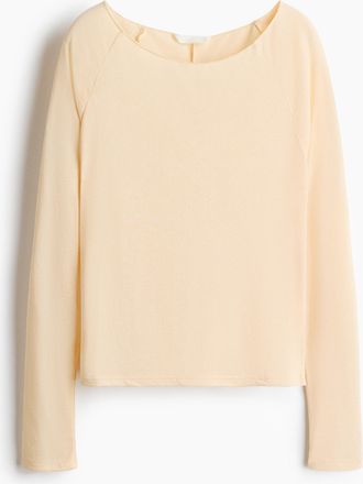 H&M Feinstrickshirt mit U-Boot-Ausschnitt - Gelb