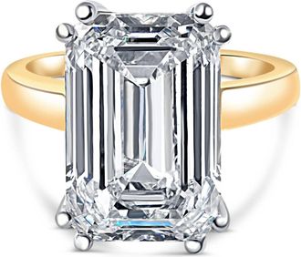 Pompeii3 Certified 10.05CT Emerald Cut Solitaire Diamond Engagement Ring 14k Gold Lab Grown Size: 7