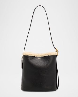 Coach Shearling & Leather Shoulder Bag