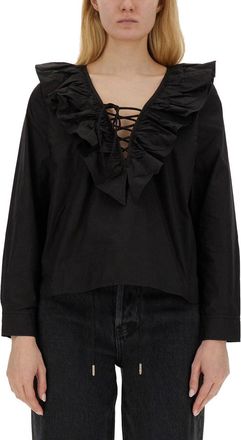 Ganni Blouse With Ruffles