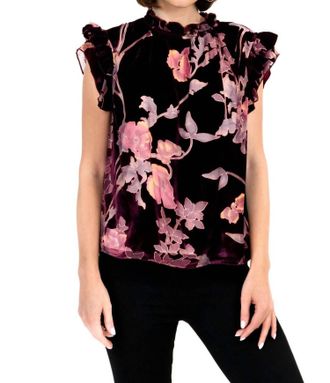 Eva Franco Vixen Top In Vineyard Bloom Toupe