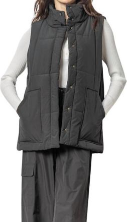 Lilla P Nylon Long Vest In Jet Black