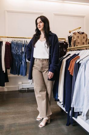 Gentle Fawn Longline Tie Cardigan In Navy