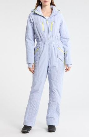 Free People All Prepped Quilted Waterproof Snowsuit with Removable Hood in Steel at Nordstrom Rack, Size Medium