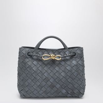 Bottega Veneta Small Andiamo suede top-handle bag in Cloudy Indigo