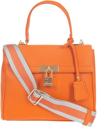 Fracomina Oranje Eco-leer Schoudertas met Metalen Details - Dames - Handtassen - Oranje - ONE Size - Leer - Tassen