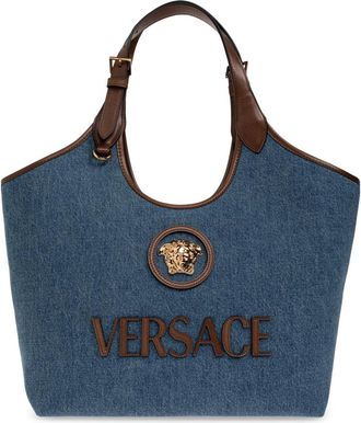 Versace Dames, Tassen, Blauw, Maat: ONE Size Denim