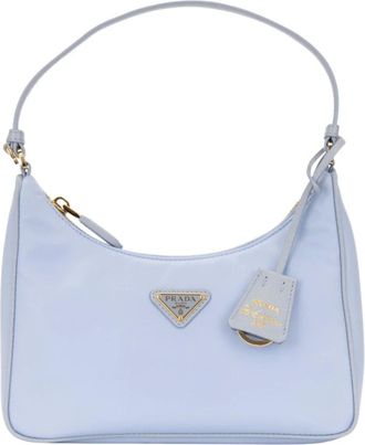 Prada Tassen, Dames, Blauw, ONE Size, Leer, Schoudertassen