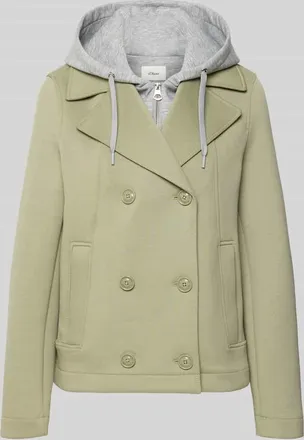 s.Oliver Red Label Regular Fit Sweatjacke mit Viskose-Anteil in Khaki, Gr&ouml;&szlig;e 32