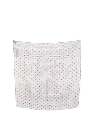 Herm&egrave;s 2021-2025 Sangles En Zig Zag Pois Rainbow Silk Acetate Scarf scarves - Blu