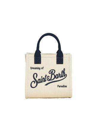 MC2 Saint Barth Mini Canvas Tote Bag with Contrasting Details