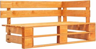 vidaXL Banco Esquinero De Pal&eacute;s Para Jard&iacute;n Madera Marr&oacute;n Miel Vidaxl