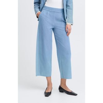 Ichi Ihkate Wide Leg Crop Denim Pants in Denim Light Blue at Nordstrom, Size X-Large