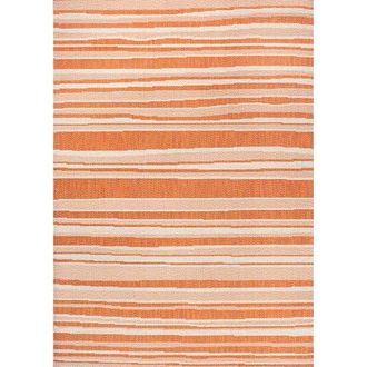 Jonathan Y Designs Castara Wavy Stripe Modern Indoor/Outdoor Area Rug in Orange/cream at Nordstrom, Size 3Ft 0In X 5Ft 0In