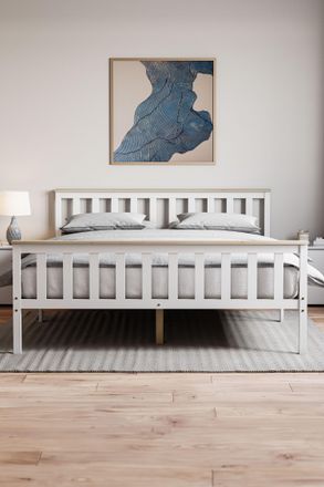 Home Discount Vida Designs Milan Single Double King Wooden Bed Frame High Foot Bedroom Furniture