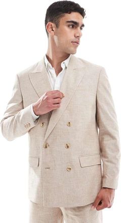 Jack & Jones Premium - Giacca da abito comoda in lino beige-Neutro