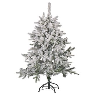 Beliani &Aacute;rbol De Navidad Artificial Blanco Nieve Sint&eacute;tica 120 Cm Ramas Con Bisagras Festividad Tomichi