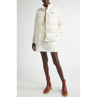 Moncler Badia Down Puffer Vest in White at Nordstrom, Size 0