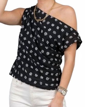 FRNCH Off Shoulder Daisy Top In Black