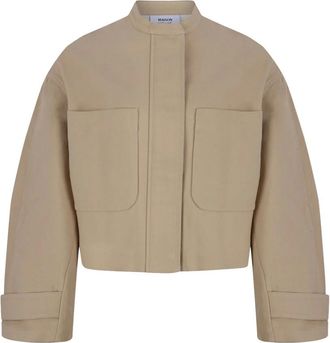 Maison Kitsun&eacute; Cropped Jacket - Dames - Jassen - Beige - Maat: 2XS Katoen