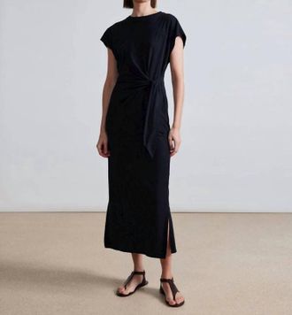 Apiece Apart Vanina Cinched Midi Dress In Black