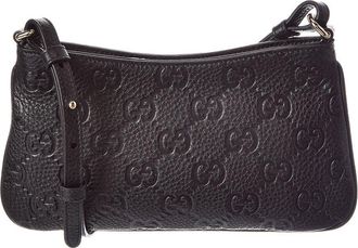 Gucci Gg Emblem Super Mini Leather Shoulder Bag