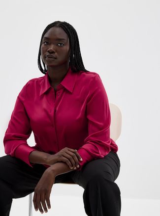 Contemporaine Womens Flowy satin loose shirt